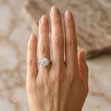 White gold Round Halo Pavé Diamond Engagement Ring with Bezel Setting_12