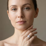 White gold Round Halo Pavé Diamond Engagement Ring with Bezel Setting_13