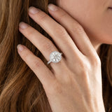 White gold Round Halo Pavé Diamond Engagement Ring with Bezel Setting_14
