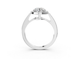 White gold Round Halo Pavé Diamond Engagement Ring with Bezel Setting_40