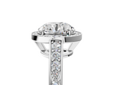 White gold Round Halo Pavé Diamond Engagement Ring with Bezel Setting_42