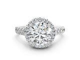 White gold Round Halo Pavé Diamond Engagement Ring with Four-Prong Setting_43