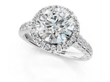 White gold Round Halo Pavé Diamond Engagement Ring with Four-Prong Setting_45