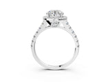 White gold Round Halo Pavé Diamond Engagement Ring with Four-Prong Setting_46