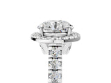 White gold Round Halo Pavé Diamond Engagement Ring with Four-Prong Setting_48