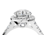 White gold Round Halo Pavé Diamond Engagement Ring with Four-Prong Setting_49