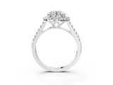 White gold Round Halo Pavé Diamond Engagement Ring with Four-Prong Setting_6