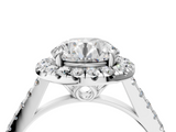 White gold Round Halo Pavé Diamond Engagement Ring with Four-Prong Setting_7