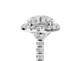 White gold Round Halo Pavé Diamond Engagement Ring with Four-Prong Setting_8
