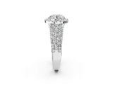 White gold Round Halo Pavé Diamond Engagement Ring with Split Shank and Four-Prong Setting_27