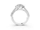 White gold Round Halo Pavé Diamond Engagement Ring with Split Shank and Four-Prong Setting_28