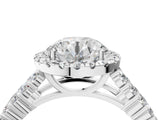 White gold Round Halo Pavé Diamond Engagement Ring with Split Shank and Four-Prong Setting_29