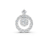 White gold Round Halo Pavé Diamond Pendant with Four-Prong Setting_4