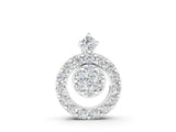 White gold Round Halo Pavé Diamond Pendant with Four-Prong Setting_9