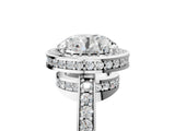White gold Round Halo Pave Band Solitaire Ring with Prong Setting_89