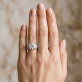 White gold Round Halo Pave Diamond Engagement Ring with Milgrain Detailing_12