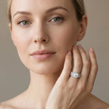 White gold Round Halo Pave Diamond Engagement Ring with Milgrain Detailing_13
