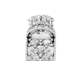 White gold Round Halo Pave Diamond Engagement Ring with Milgrain Detailing_73