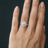 White gold Round Halo Pave Split Shank Prong Setting Ring_12