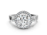 White gold Round Halo Pave Split Shank Prong Setting Ring_57