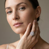 White gold Round Halo Pear Cluster Split Shank Prong Setting Ring_25
