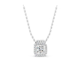 White gold Round Halo Prong-Set Diamond Pendant_3