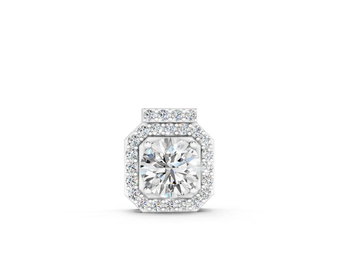 White gold Round Halo Prong-Set Diamond Pendant_4