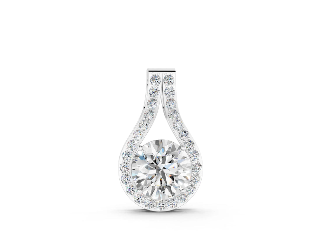 White gold Round Halo Prong-Set Pendant_3
