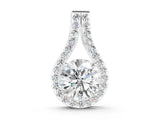 White gold Round Halo Prong Set Pendant_32