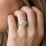 White gold Round Halo Solitaire Diamond Ring with Twisted Band and Four-Prong Setting_29