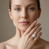 White gold Round Halo Split Shank Diamond Engagement Ring with Pave Band and Four-Prong Setting_93