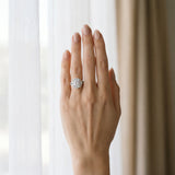 White gold Round Halo Split Shank Diamond Engagement Ring with Pave Band and Four-Prong Setting_94