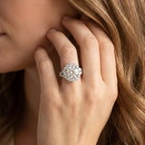 White gold Round Halo Split Shank Diamond Engagement Ring with Pave Band and Four-Prong Setting_96