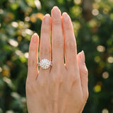 White gold Round Halo Split Shank Diamond Engagement Ring with Prong Setting_12