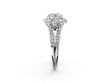 White gold Round Halo Split Shank Diamond Engagement Ring with Prong Setting_40
