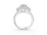 White gold Round Halo Split Shank Diamond Engagement Ring with Prong Setting_41