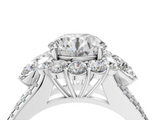 White gold Round Halo Split Shank Diamond Engagement Ring with Prong Setting_42