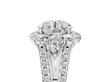White gold Round Halo Split Shank Diamond Engagement Ring with Prong Setting_43