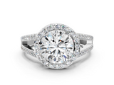 White gold Round Halo Split Shank Diamond Ring with Four-Prong Setting_36