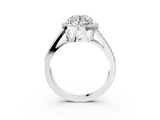 White gold Round Halo Split Shank Diamond Ring with Four-Prong Setting_39