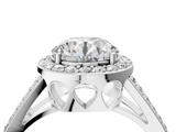 White gold Round Halo Split Shank Diamond Ring with Four-Prong Setting_40