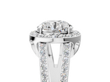White gold Round Halo Split Shank Diamond Ring with Four-Prong Setting_41