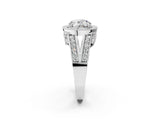 White gold Round Halo Split Shank Diamond Ring with Milgrain Prong Setting_16