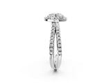 White gold Round Halo Split Shank Diamond Ring with Pavé Setting_47