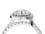 White gold Round Halo Split Shank Diamond Ring with Pavé Setting_49