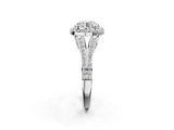 White gold Round Halo Split Shank Diamond Ring with Prong Setting_22