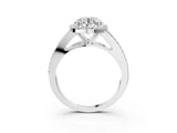 White gold Round Halo Split Shank Pave Diamond Ring with Four-Prong Setting_52