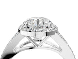 White gold Round Halo Split Shank Pave Diamond Ring with Four-Prong Setting_53