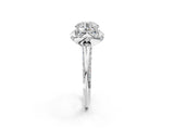 White gold Round Halo Split Shank Pave Diamond Ring with Petal Prong Setting_41