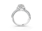 White gold Round Halo Split Shank Pave Diamond Ring with Petal Prong Setting_42